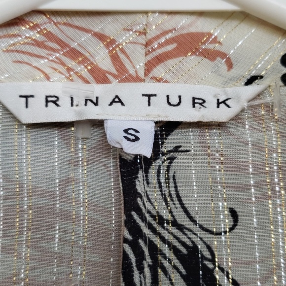 Trina Turk Button Down Shirt Top Blouse Small - Picture 4 of 8